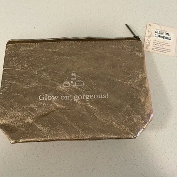 Biossance Handbags - Biossance Rose Gold Makeup Bag